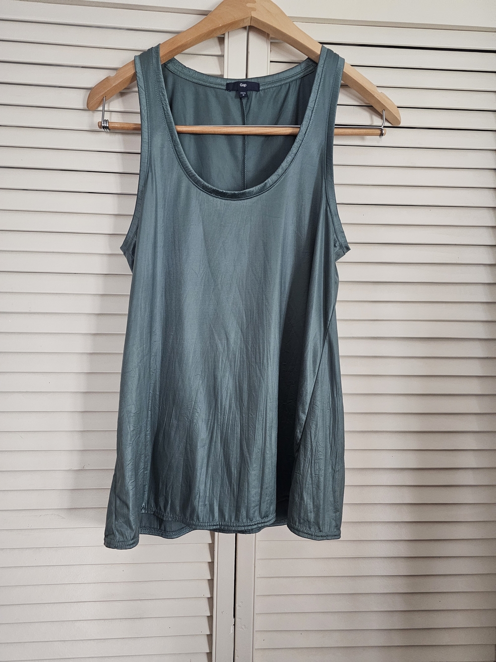 GAP Women's Scoop Neck Tank - Teal Green
